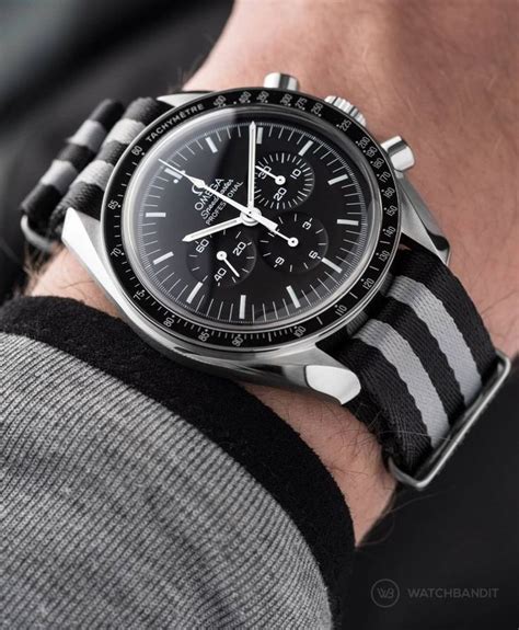 omega speedmaster nylon fabric strap|omega speedmaster 18mm rubber strap.